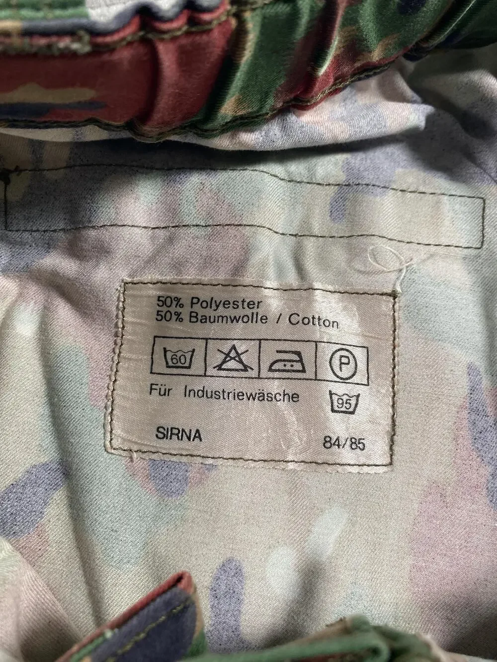 Vintage SIRNA Pants Mens 30x30 Multicolor Camo Cargo Canvas Army Workwear 80s
